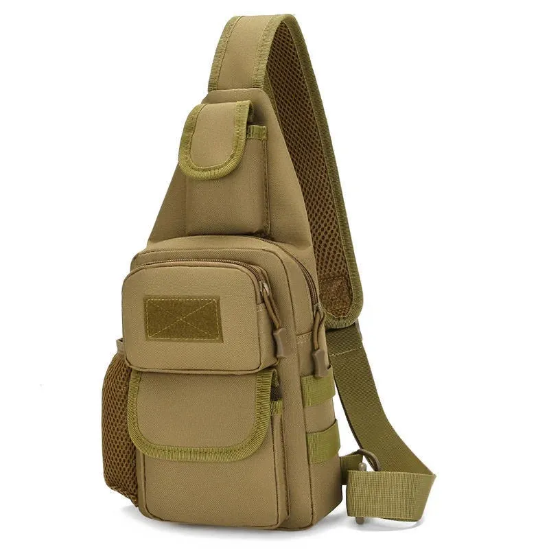 Men's Bags Casual Outdoor Sports Shoulder Messenger Bag, Multifunctional Chest Pack With Water Bottle Pouch