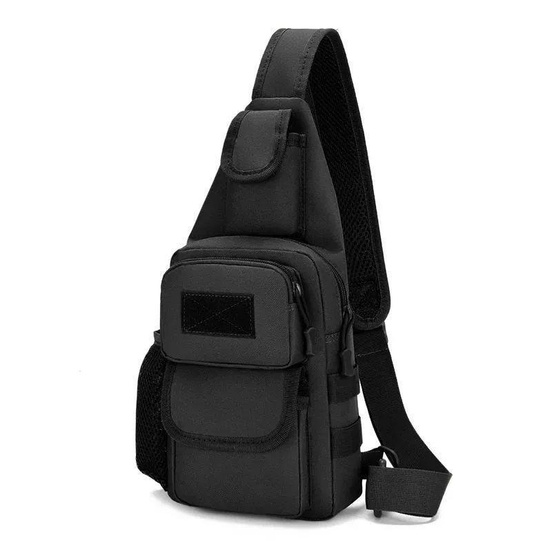 Men's Bags Casual Outdoor Sports Shoulder Messenger Bag, Multifunctional Chest Pack With Water Bottle Pouch