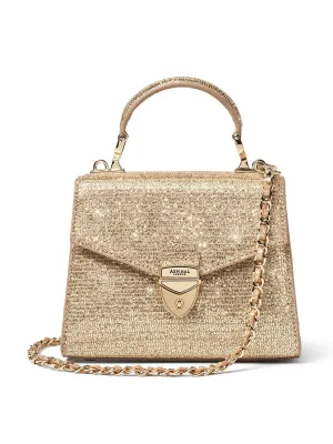 Mini Mayfair 2 bag in champagne stardust glitter
