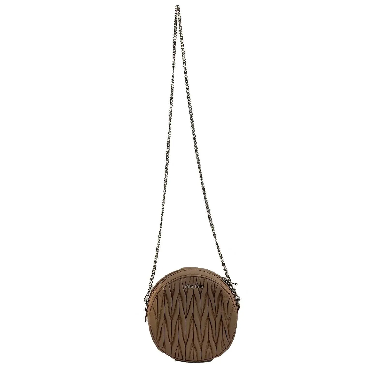 Miu Miu - Excellent - Circle Matelass Napa Leather Crossbody Bag - Powder Pink