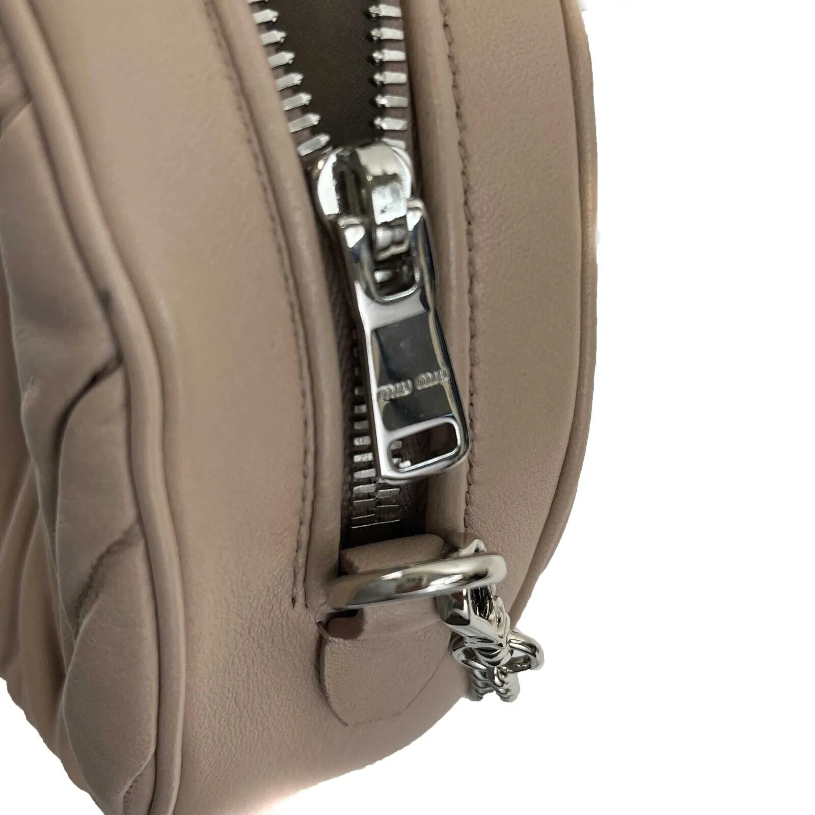 Miu Miu - Excellent - Circle Matelass Napa Leather Crossbody Bag - Powder Pink