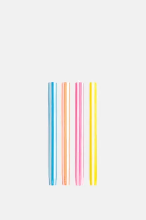 Mixed Set/White Neon 1 Dinner Candles Set of 4