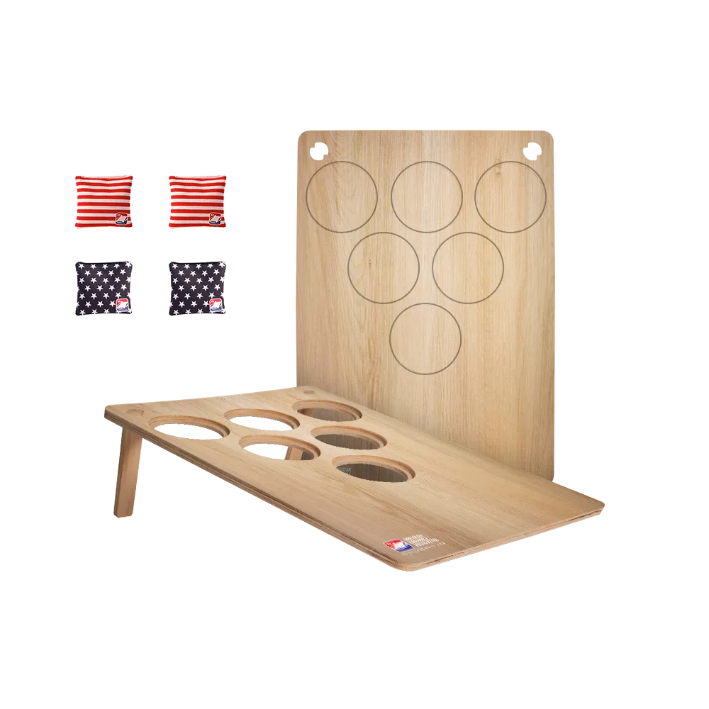 Modern Light Wood Jamboree 6H Cornhole Pong