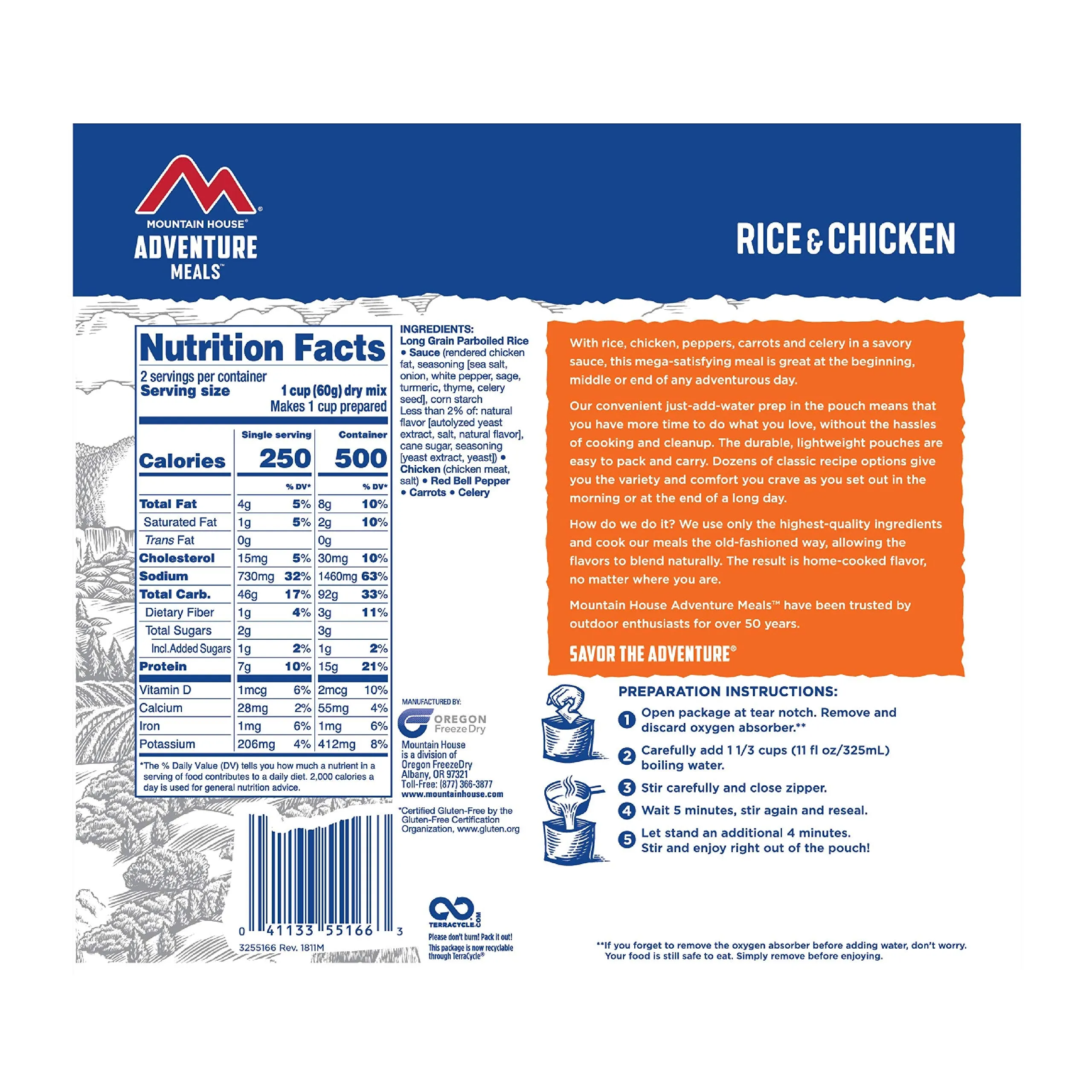 Mountain House - Rice and Chicken Pouch - 6 Pack