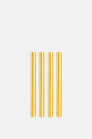 Mustard/White Dinner Candles Set of 4