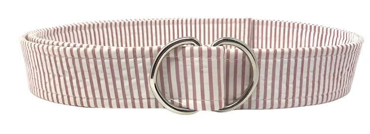 Nantucket Red Seersucker D-Ring Belt