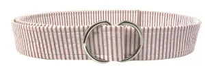 Nantucket Red Seersucker D-Ring Belt