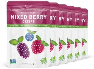 Nature’s Turn Freeze-Dried Fruit Snacks, Mixed Berry Crisps - Pack of 6 (1.2 oz Each)