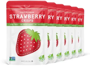 Nature’s Turn Freeze-Dried Fruit Snacks, Strawberry Crisps - Pack of 6 (1.2 oz Each)