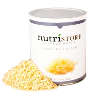 Nutristore Freeze-Dried Shredded Mozzarella Cheese #10 Can - 20 Servings