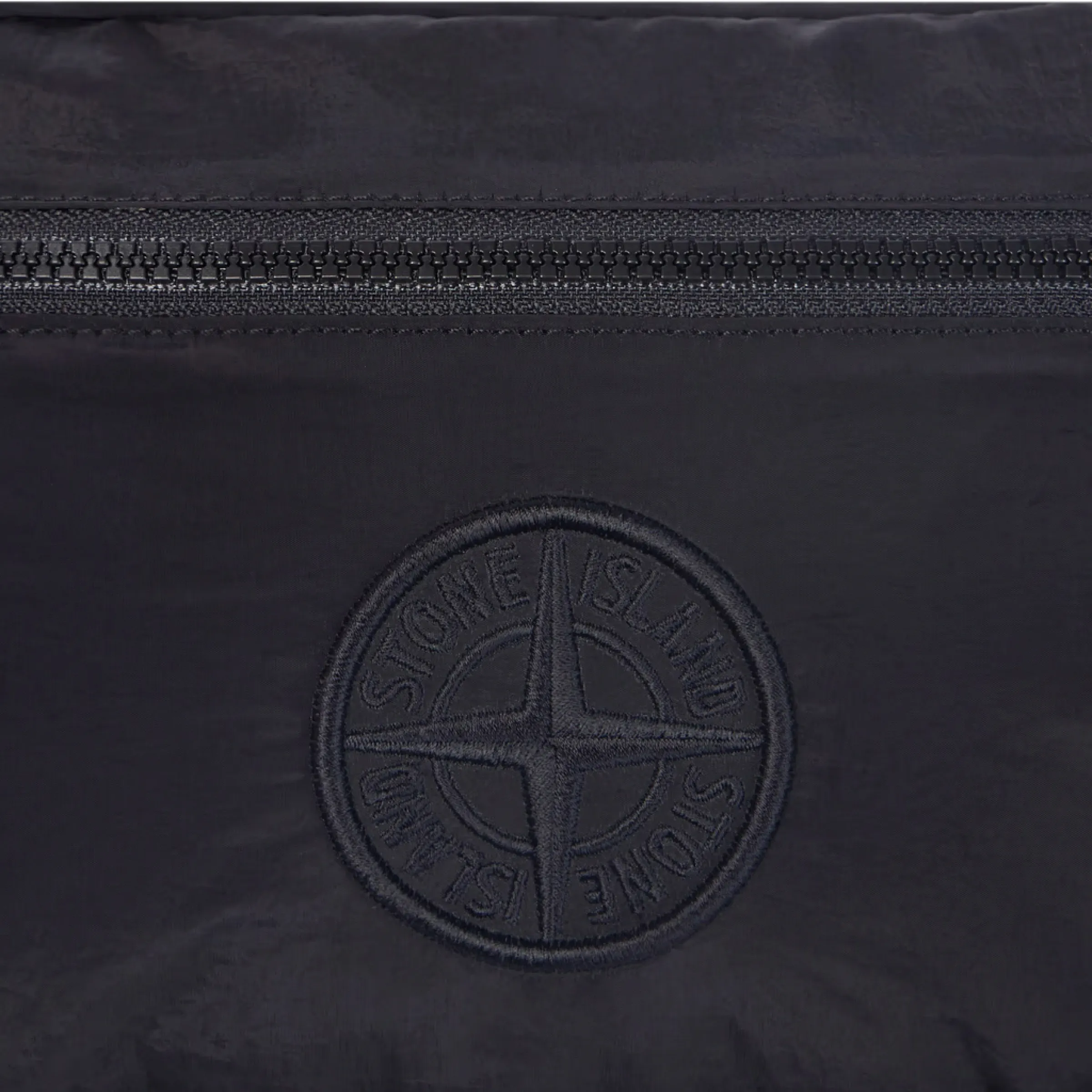 Nylon Metal Belt Bag in Black