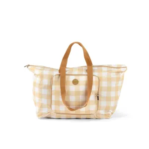 OiOi Fold-Up Tote - Beige Gingham