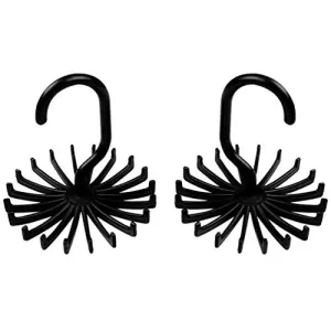 Pogah Tie Belt Scarf Hanger-Rack-Holder-Organizer-Storage - Hook for Closet Organizers, 360 Degree Rotating 20 Hooks, 2 Pack (Black)