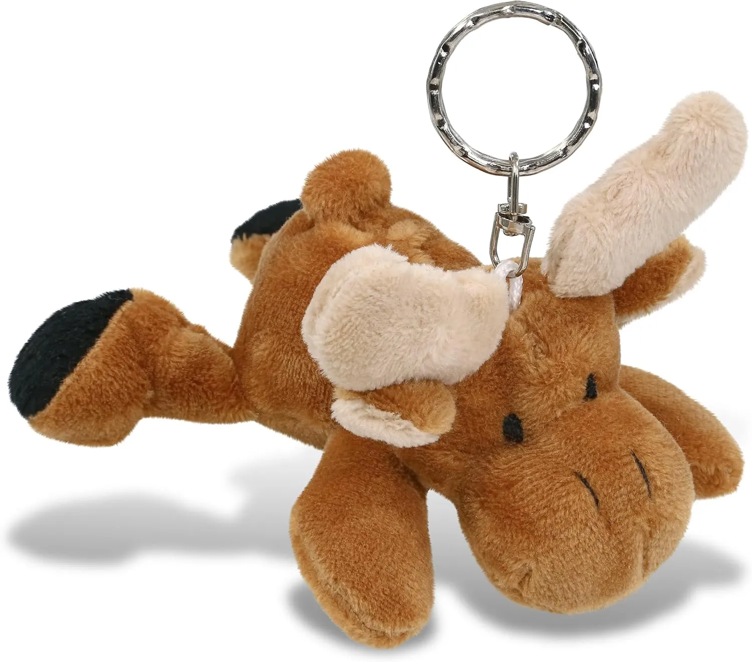 Puzzled Plush Moose Stuffed Animal Keychain - Super Soft Keychain for Backpack, Purse and Handbags, Cute Animal Keychains for Girls and Boys, Ideal Backpack Charms for Wild Animal Lovers - 4 Inches
