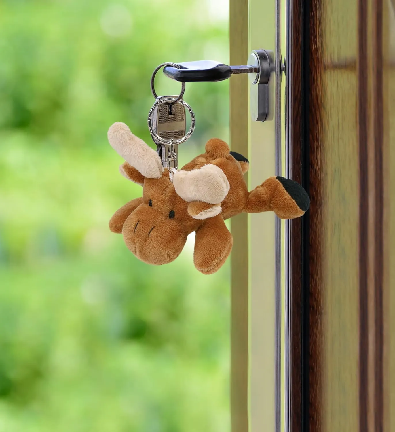 Puzzled Plush Moose Stuffed Animal Keychain - Super Soft Keychain for Backpack, Purse and Handbags, Cute Animal Keychains for Girls and Boys, Ideal Backpack Charms for Wild Animal Lovers - 4 Inches