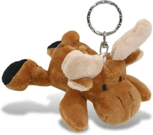 Puzzled Plush Moose Stuffed Animal Keychain - Super Soft Keychain for Backpack, Purse and Handbags, Cute Animal Keychains for Girls and Boys, Ideal Backpack Charms for Wild Animal Lovers - 4 Inches