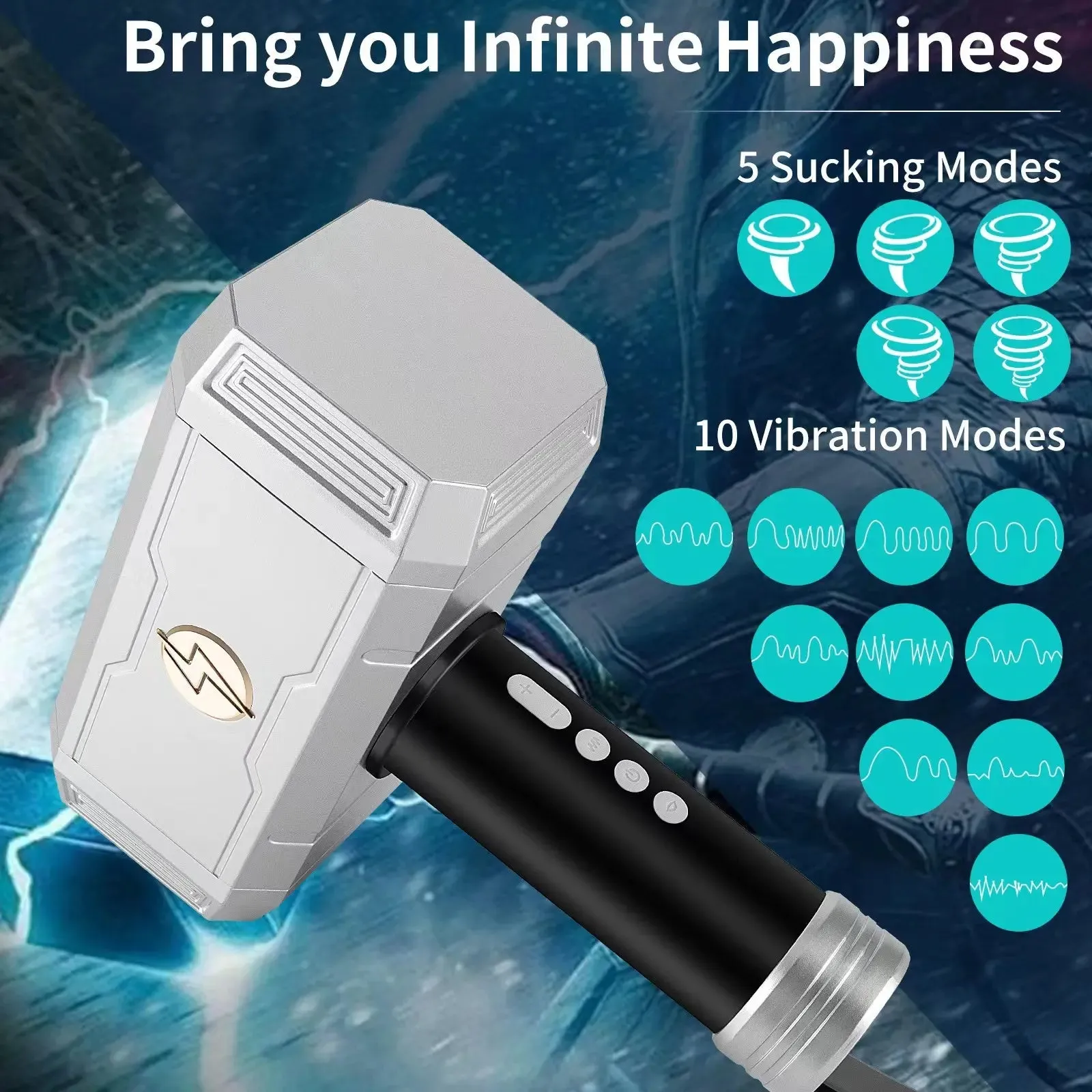 Quusvik-Hammer Male Masturbator - Automatic Telescopic Vibrating Device