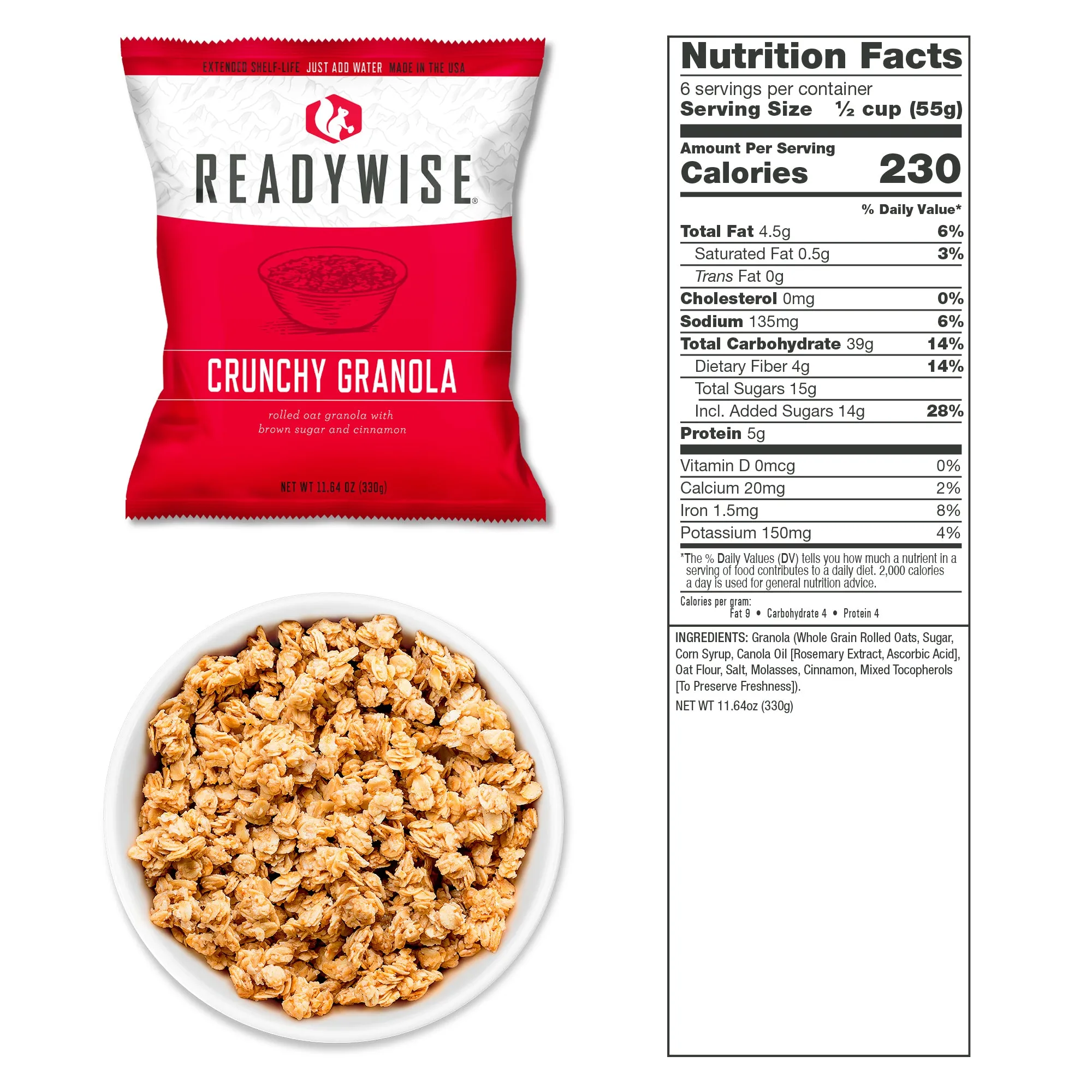 ReadyWise - 1080 Serving Package - 186 lbs - Includes: 6 - 120 Serving Entrée Buckets and 3 - 120 Serving Breakfast Buckets