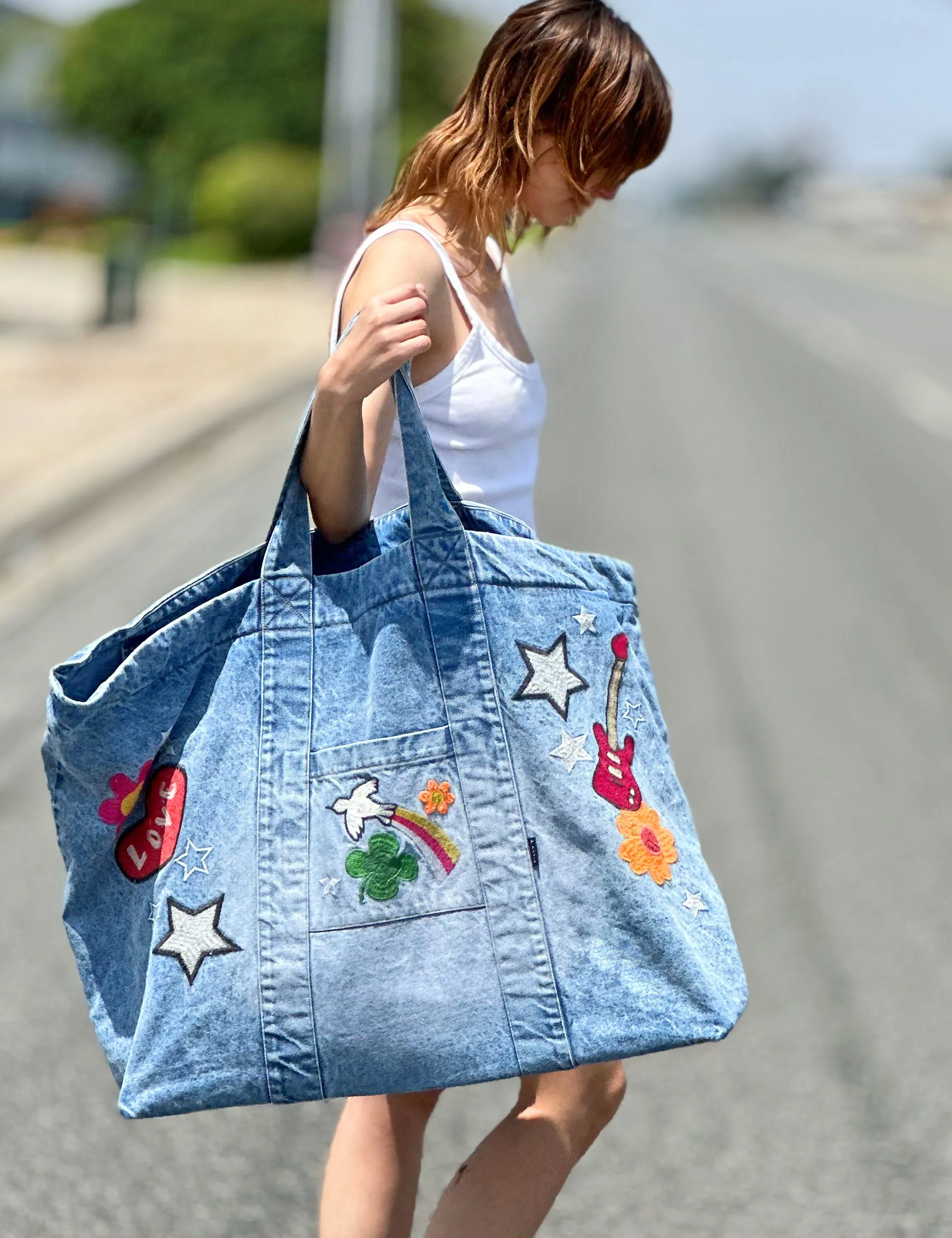 Really Big Denim Tote