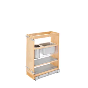 Rev-A-Shelf / 445-VCG25SC-8 / Wood Vanity Cabinet Pullout Grooming Organizer w/ Soft-Close