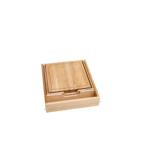 Rev-A-Shelf / 4KCB-21H-1 / Wood Knife Organizer and Cutting Board Replacement Drawer System (No Slides)