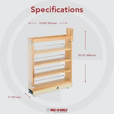 Rev-A-Shelf 5" Base Cabinet Organizer Soft-Close 448-BCBBSC-5C