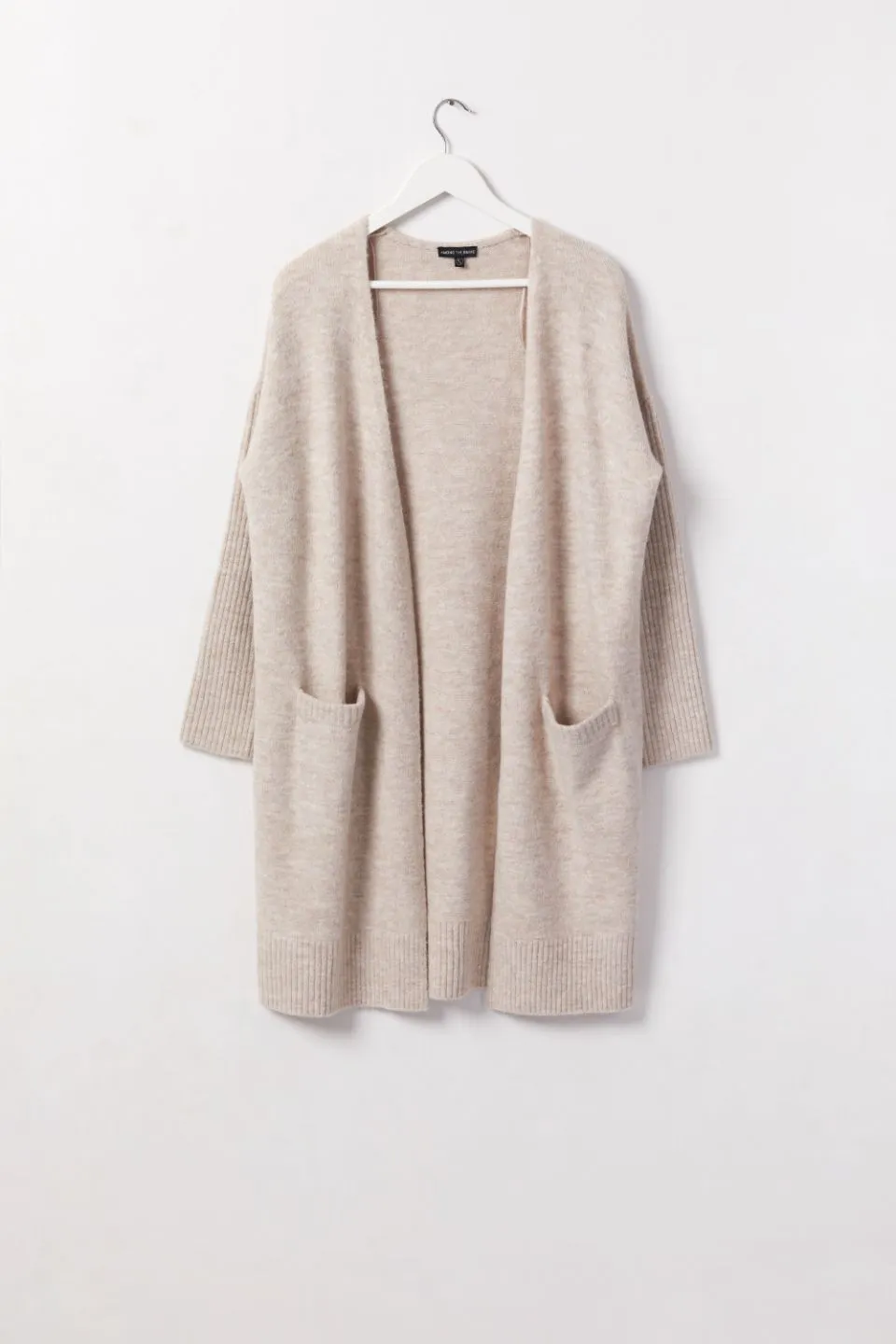 Secure Oat Longline Knit Cardigan