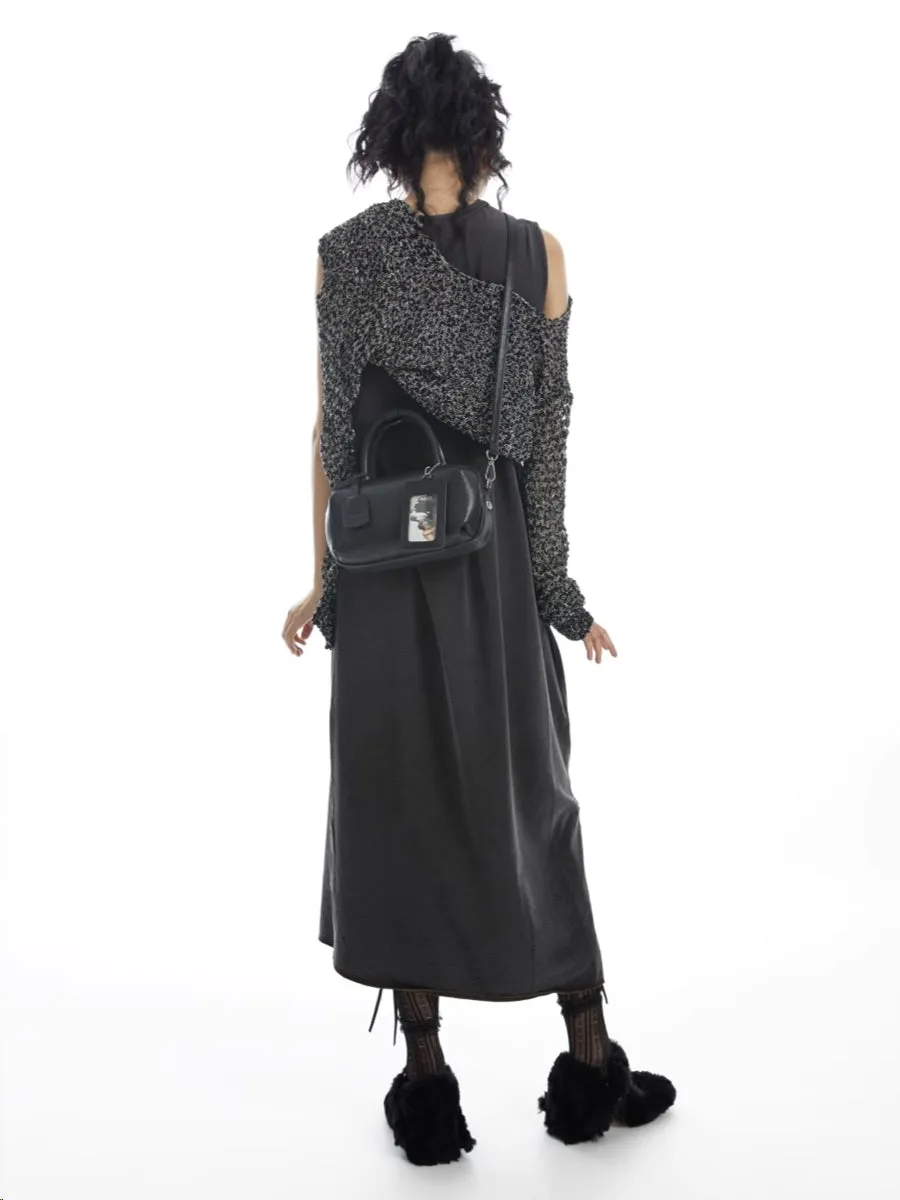 Small Tower Cowhide Leather Small Square Crossbody Bag