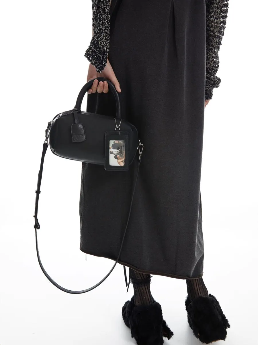 Small Tower Cowhide Leather Small Square Crossbody Bag