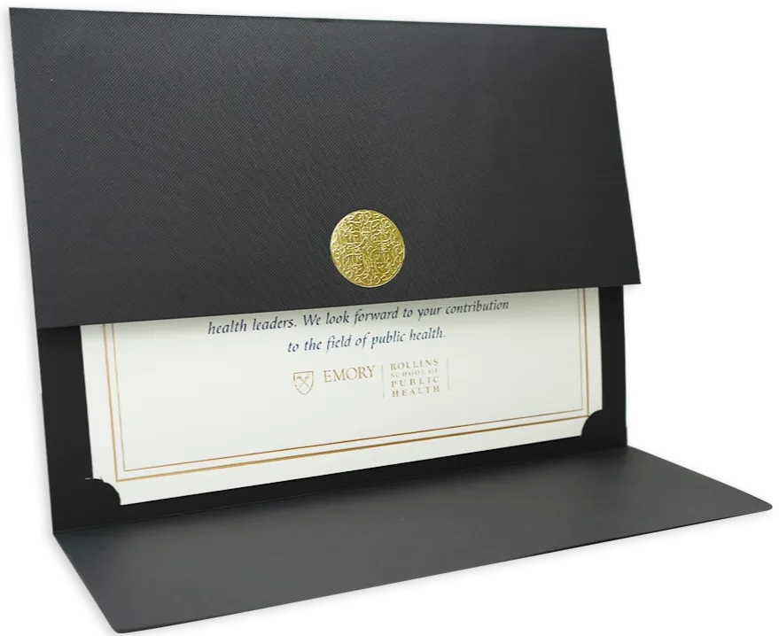 St. James® Certificate Holders/Document Covers/Diploma Holders, Black, Gold Award Seal with Blue Ribbon, Pack of 5, 83820