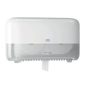 Tork Twin Mid-size Toilet Roll Dispenser White Coreless