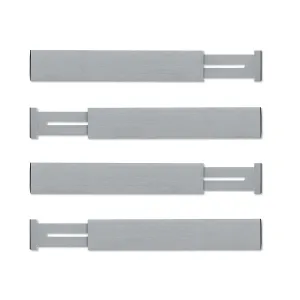 Utoplike 4 Pack Bamboo Kitchen Drawer Dividers Adjustable Drawer Organizers,Spring Loaded,Works in Kitchen,Dresser,Bathroom,Bedroom,Baby Drawer,Desk (Gray)