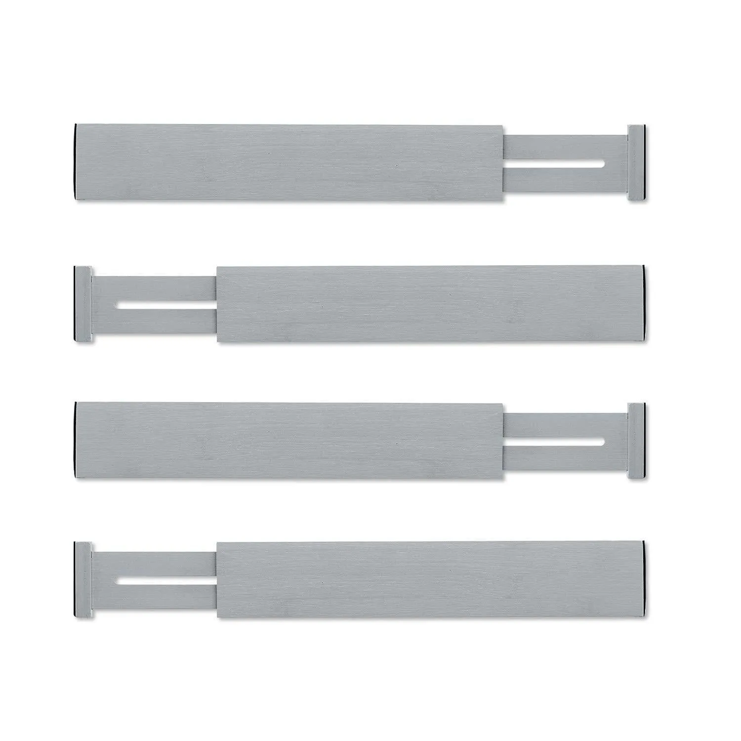 Utoplike 4 Pack Bamboo Kitchen Drawer Dividers Adjustable Drawer Organizers,Spring Loaded,Works in Kitchen,Dresser,Bathroom,Bedroom,Baby Drawer,Desk (Gray)