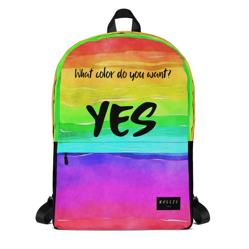 'What color?' backpack